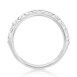 Alliance demi-tour or 750 blanc diamant H/SI