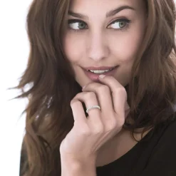 Alliance demi-tour or 750 blanc diamant H/SI