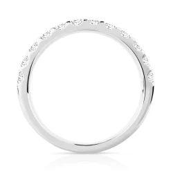 Alliance demi-tour or 750 blanc diamants synthétiques 0.75 ct.
