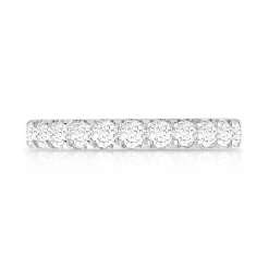 Alliance demi-tour or 750 blanc diamants synthétiques 0.75 ct.