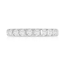 Alliance demi-tour or 750 blanc diamants synthétiques 0.75 ct.