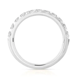 Alliance demi-tour or 750 blanc diamant H/SI