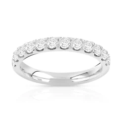 Alliance demi-tour or 750 blanc diamant H/SI