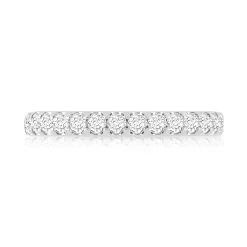 Alliance demi-tour or 750 blanc diamant H/SI