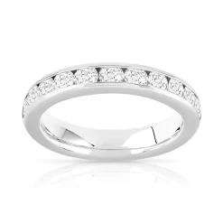 Alliance demi-tour or 750 blanc diamant HSI