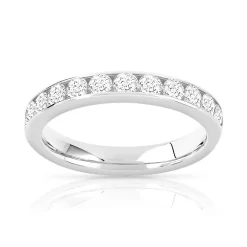 Alliance demi-tour or 750 blanc diamant HSI