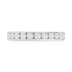 Alliance demi-tour or 750 blanc diamant HSI