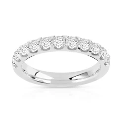 Alliance demi-tour or 750 blanc diamants synthétiques 1 ct.