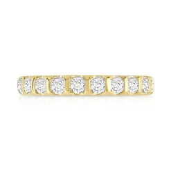 Alliance demi-tour or 750 jaune diamant H/SI