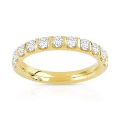 Alliance demi-tour or 750 jaune diamant H/SI