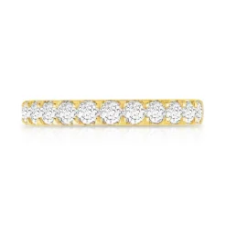 Alliance demi-tour or 750 jaune diamant 0.75 ct 3mm