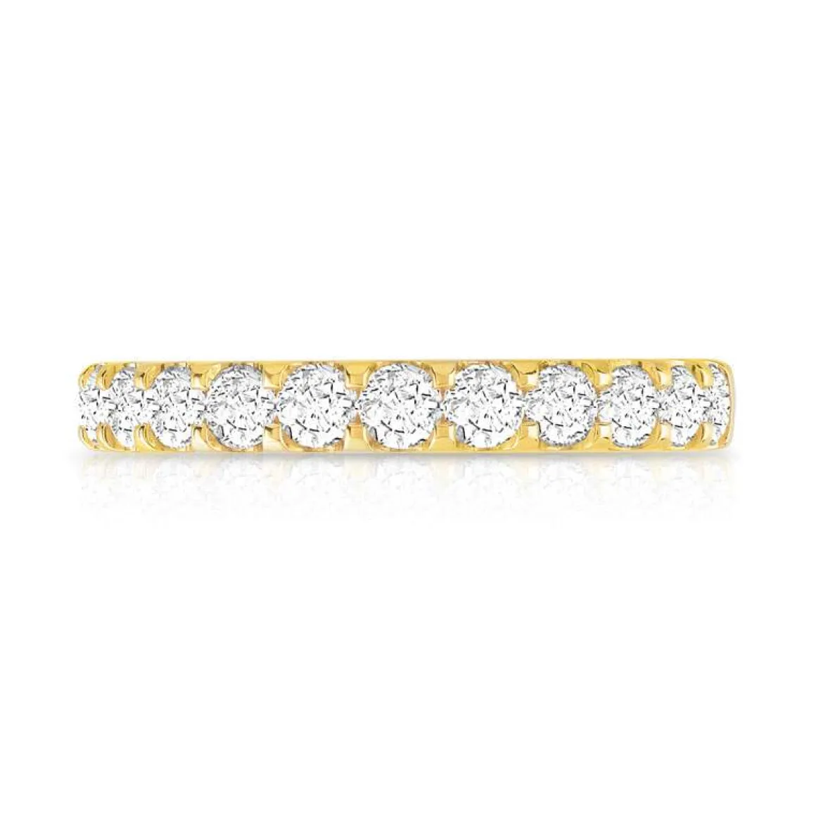 Alliance demi-tour or 750 jaune diamant 0.75 ct 3mm