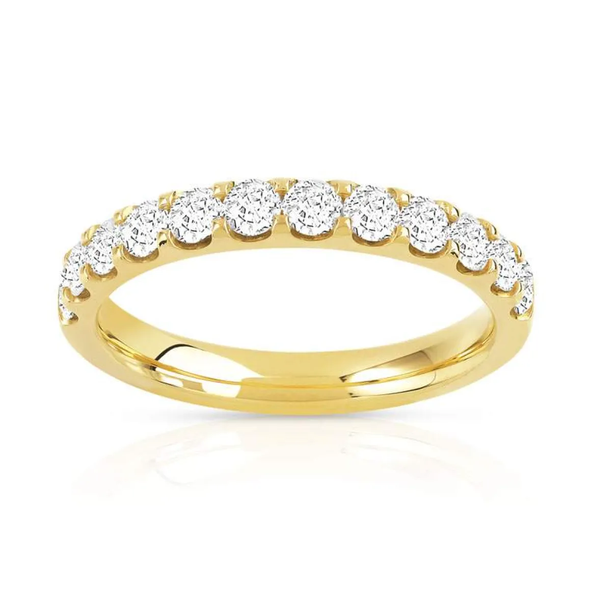 Alliance demi-tour or 750 jaune diamant 0.75 ct 3mm