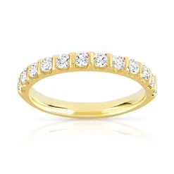 Alliance demi-tour or 750 jaune diamant