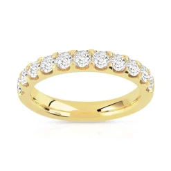 Alliance demi-tour or 750 jaune diamant