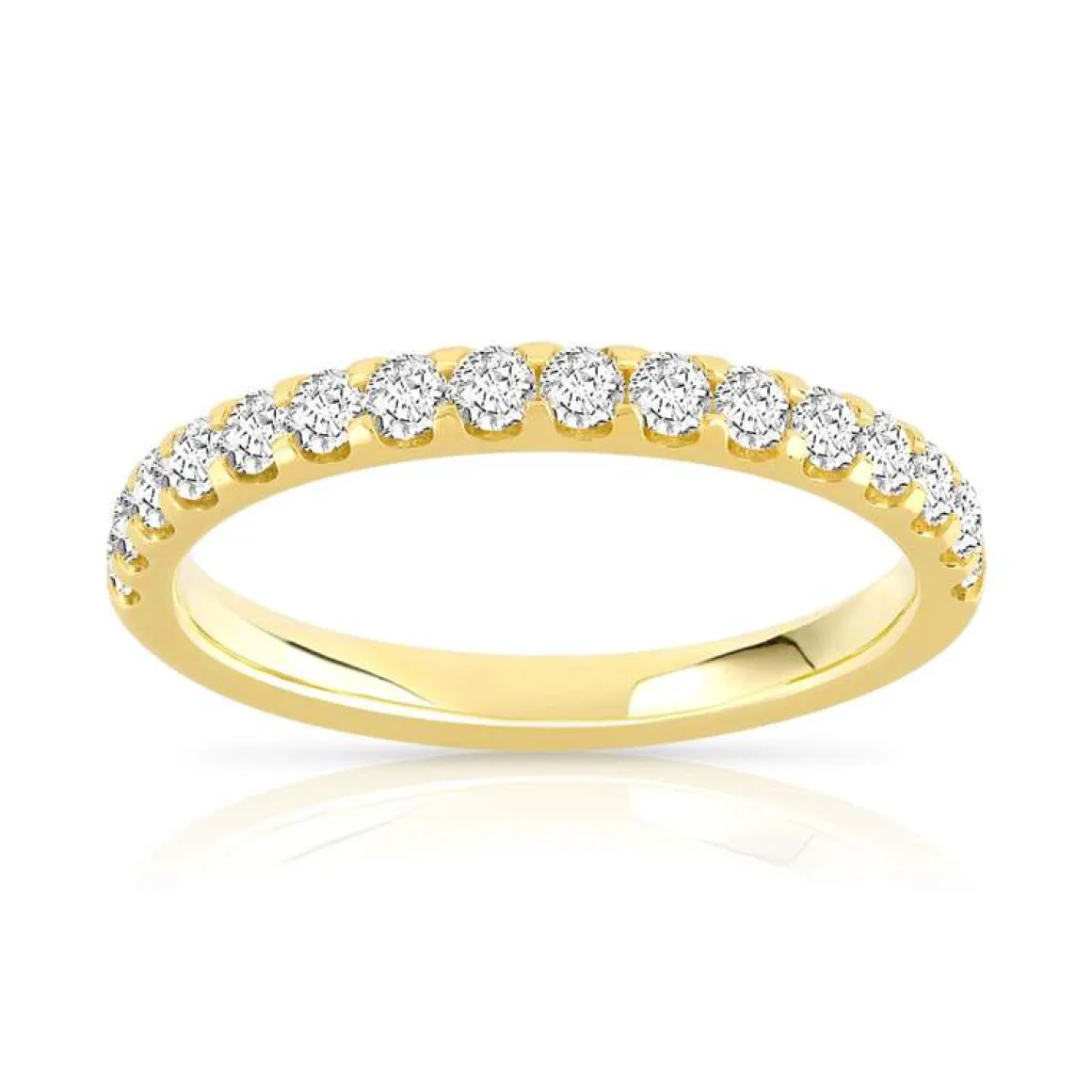 Alliance demi-tour or 750 jaune diamant