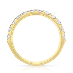 Alliance demi-tour or 750 jaune diamants synthétiques 0.50 ct.
