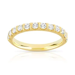 Alliance demi-tour or 750 jaune diamants synthétiques 0.50 ct.