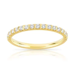 Alliance demi-tour or 750 jaune diamants synthétiques 0.25 ct.