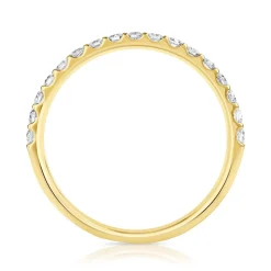 Alliance demi-tour or 750 jaune diamants synthétiques 0.25 ct.
