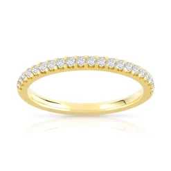 Alliance demi-tour or 750 jaune diamants synthétiques 0.25 carat