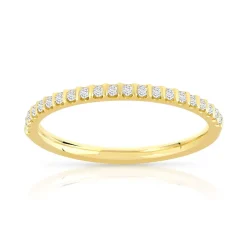 Alliance demi-tour or 750 jaune diamants synthétiques 0.15 ct.