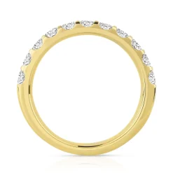 Alliance demi-tour or 750 jaune diamant H/SI