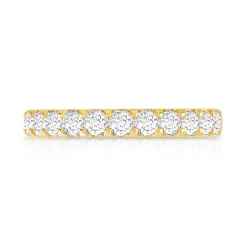 Alliance demi-tour or 750 jaune diamants synthétiques 0.75 ct.