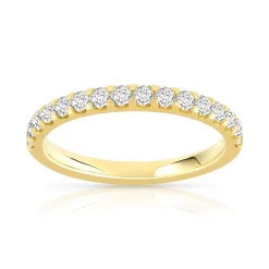 Alliance demi-tour or 750 jaune diamants synthétiques 0.50 carat