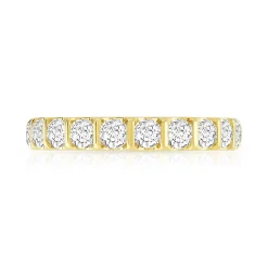 Alliance demi-tour or 750 jaune diamant H/SI