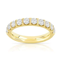 Alliance demi-tour or 750 jaune diamant H/SI