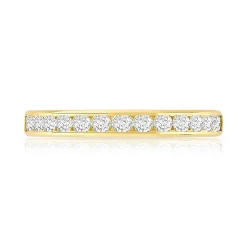 Alliance demi-tour or 750 jaune diamants synthétiques 0.50 ct.