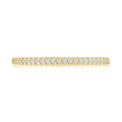 Alliance demi-tour or 750 jaune diamants synthétiques 0.15 carat