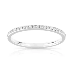 Alliance or 750 blanc demi-tour diamants synthétiques 0,15 carat