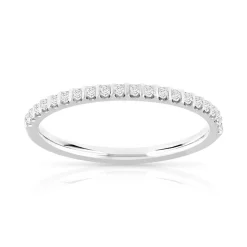 Alliance or 750 blanc demi-tour diamants