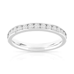 Alliance or 750 blanc demi-tour diamants