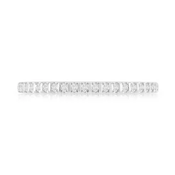 Alliance or 750 blanc demi-tour diamants synthétiques 0,15 carat