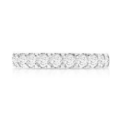 Alliance or 750 blanc demi-tour diamants 1 ct 3.45 mm