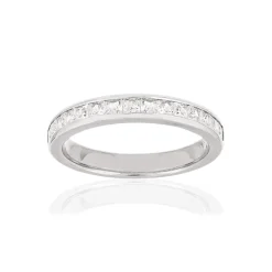 Alliance or blanc 750 demi-tour diamants