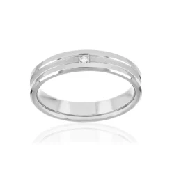 Alliance or 750 blanc diamants