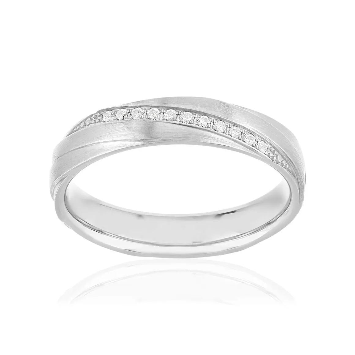 Alliance or 750 blanc diamants