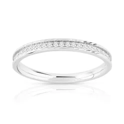 Alliance or 750 blanc diamants 2,4 mm