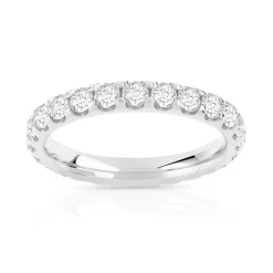 Alliance or 750 blanc diamants synthétiques 1.50 ct 3.1 mm