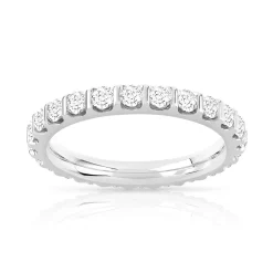 Alliance or 750 blanc diamants synthétiques total 1.50 carat