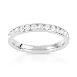 Alliance or 750 blanc diamants synthétiques 1 ct 2.7 mm