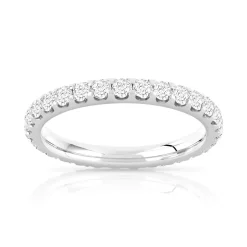 Alliance or 750 blanc diamants synthétiques total 1 carat