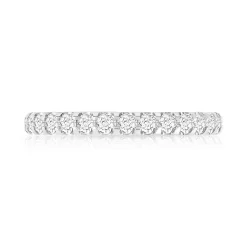 Alliance or 750 blanc diamants synthétiques total 1 carat