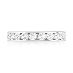 Alliance or 750 blanc diamants synthétiques 2 carats
