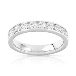 Alliance or 750 blanc diamants synthétiques 2 carats