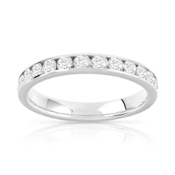 Alliance or 750 blanc diamants synthétiques 1.50 carat